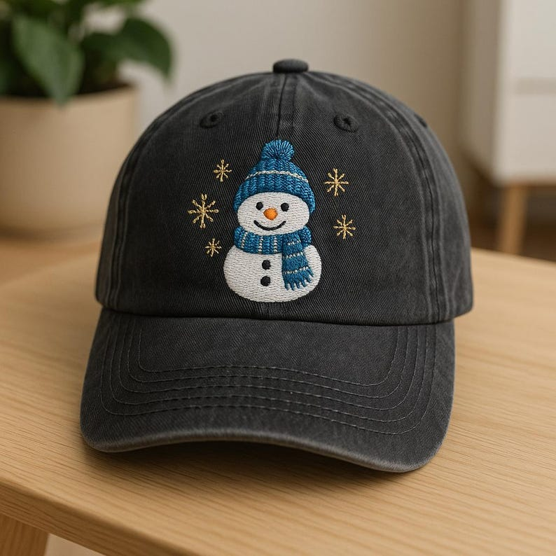 Snowman Embroidered Hat Christmas Winter Baseball Cap Cute Holiday Dad Hat 1759206528777.png