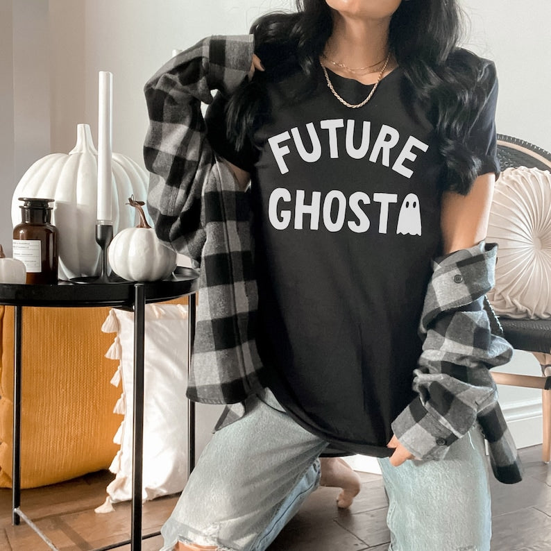 Future Ghost Black Unisex T Shirt Hoodie Sweatshirt Trendy Halloween Shirt Festive Funny Graphic Tee 1759220864660.jpg