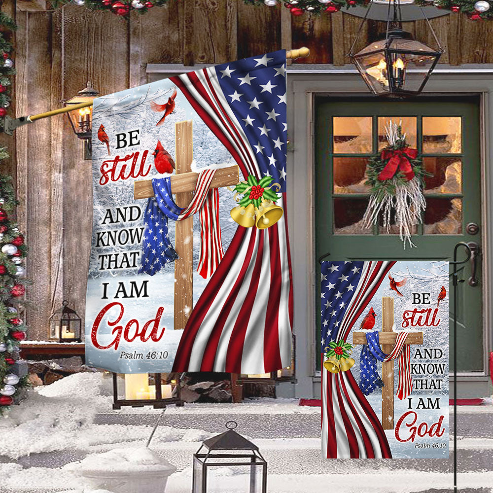 Jesus Christ Cross Flag Be Still And Know That I Am God Christmas Flag 1759285116585.jpg
