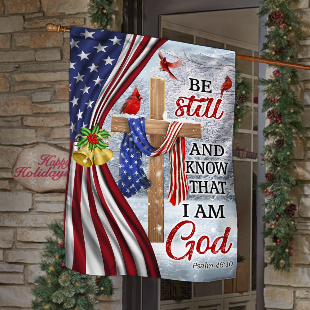 Jesus Christ Cross Flag Be Still And Know That I Am God Christmas Flag 1759285116591.jpg