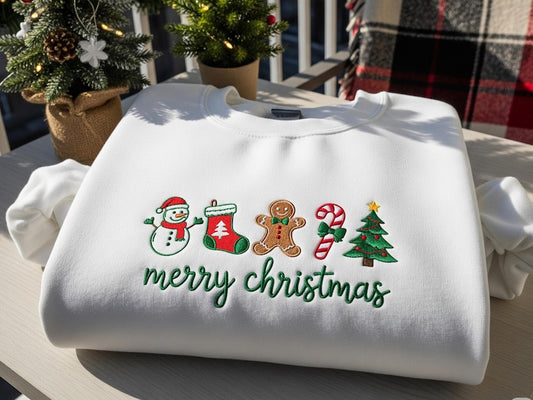 Merry Christmas Embroidered Sweatshirt Cute Holiday Icons Crewneck Gingerbread Candy Cane Tree Sweater Festive Winter Gift For Women 1759369930687.jpg