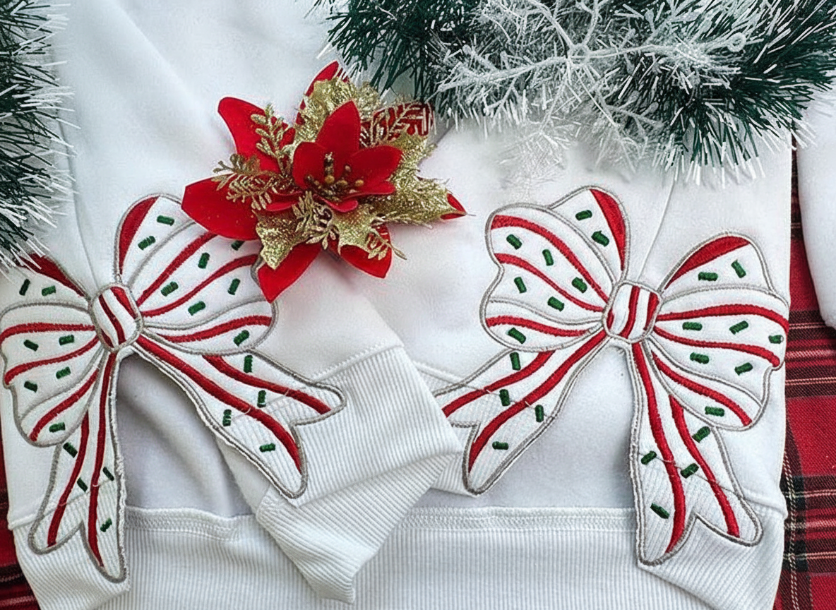 Merry Christmas Side Bow Embroidered Sweatshirt Glitter Applique Christmas Sweatshirt Side Bow Sweatshirt Christmas Shirtholiday Apparel 1759371537983.png