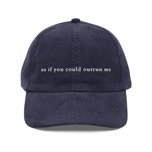 As If You Could Outrun Me   Embroidered Corduroy Hat   Minimalist Twilight Inspired Cap 1759375712715.png