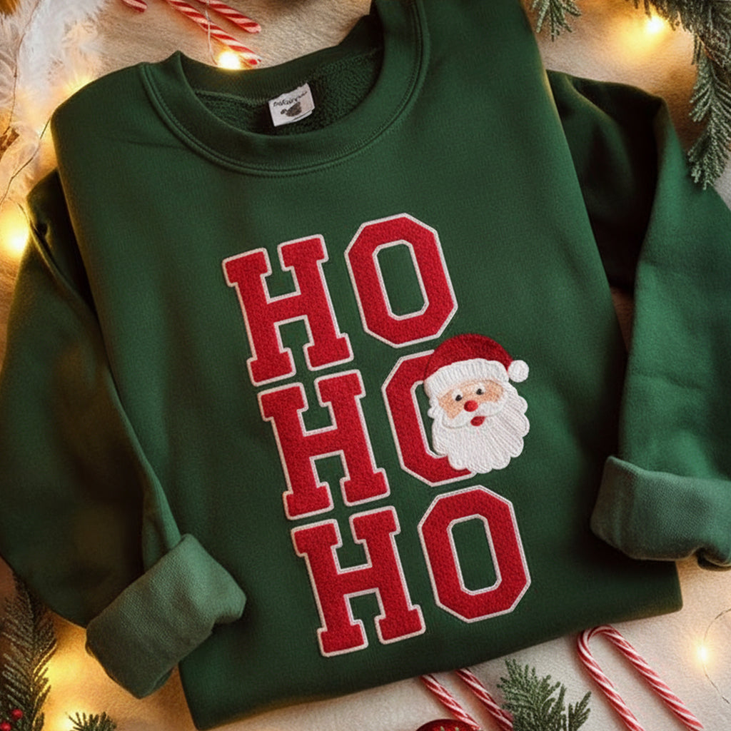 Ho Ho Ho Santa Sweatshirt Festive Embroidered Christmas Pullover Adults Embroidered Sweatshirt Discounted Christmas Sweatshirt Ugly Xmas 1759376015317.jpg