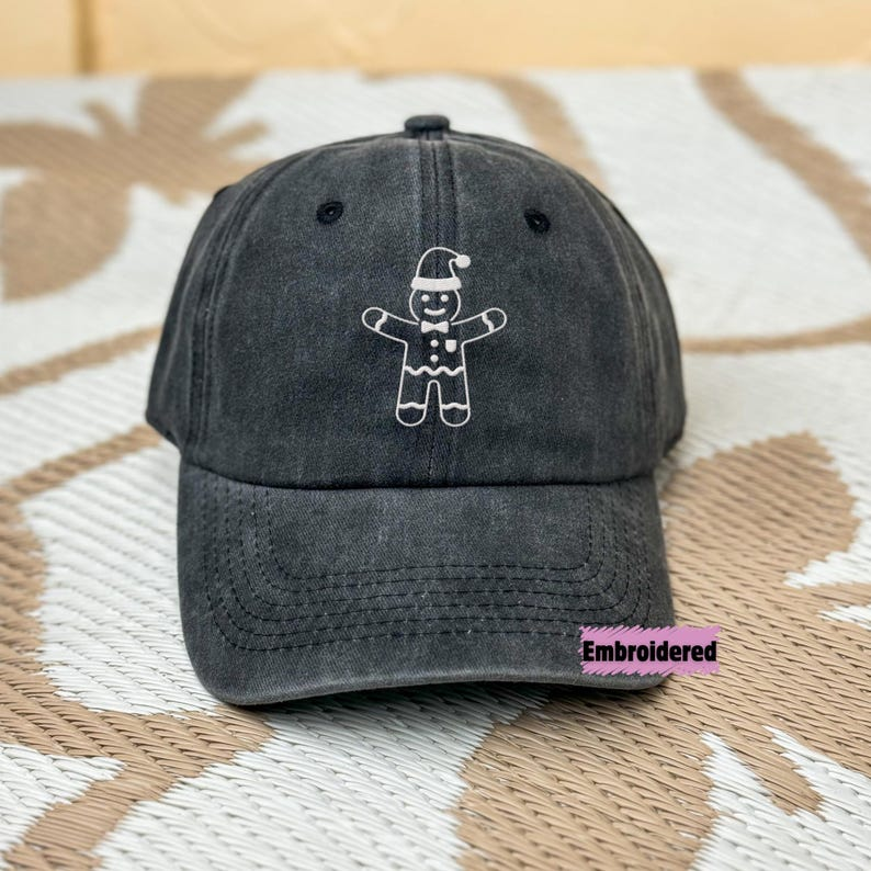 Embroidered Gingerbread Hat Christmas Hat Cute Gingerbread Clothes Christmas Hat For Women Holiday Hat Christmas Apparel Gingerbread 1759377032907.png