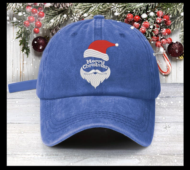 Embroidered Santa Face Baseball Cap   Merry Christmas Hat 1759377198101.png