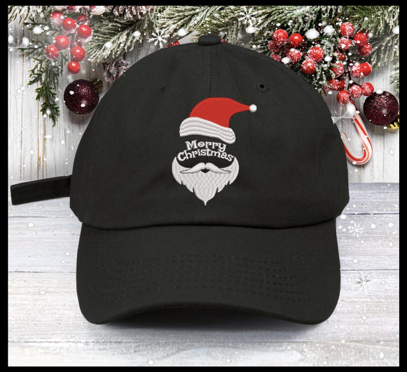 Embroidered Santa Face Baseball Cap   Merry Christmas Hat 1759377198161.png