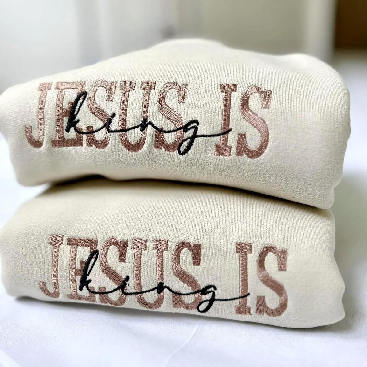 Jesus Is King Embroidery Unisex Crewneck Sweatshirt 1759377208207.jpg