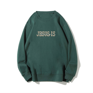 Jesus Is King Embroidery Unisex Crewneck Sweatshirt 1759377219686.png