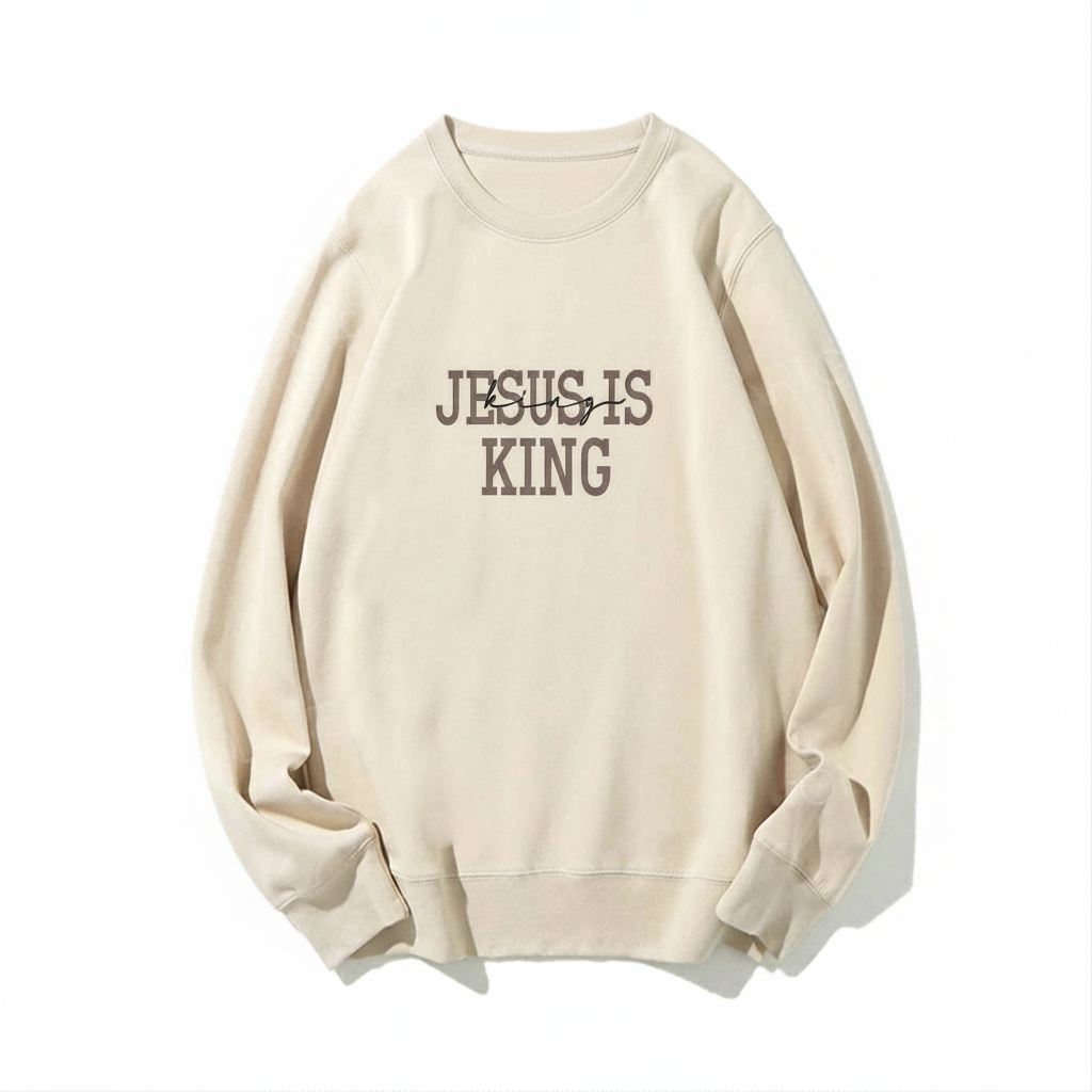 Jesus Is King Embroidery Unisex Crewneck Sweatshirt 1759377219781.png