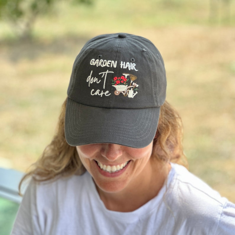 Garden Hair Dont Care Embroidered Hat   Plant Lovers Cap Nature Inspired Baseball Hat 1759377565881.png