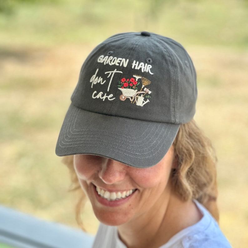 Garden Hair Dont Care Embroidered Hat   Plant Lovers Cap Nature Inspired Baseball Hat 1759377565944.png