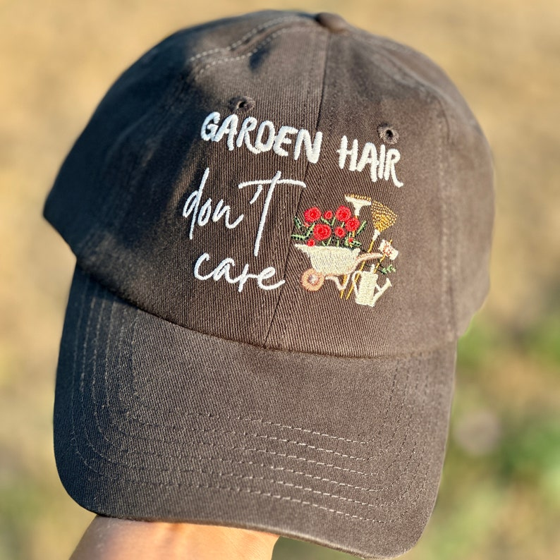 Garden Hair Dont Care Embroidered Hat   Plant Lovers Cap Nature Inspired Baseball Hat 1759377566127.png