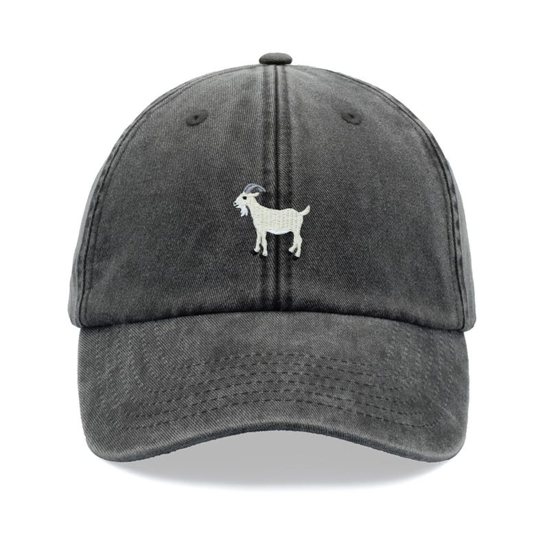Goat White Baseball Cap Vintage Washed Unisex Dad Hat Adjustable Faded Sports Sun Summer Holiday Farm Famer Funny Greatest Of All Time 1759377672127.png
