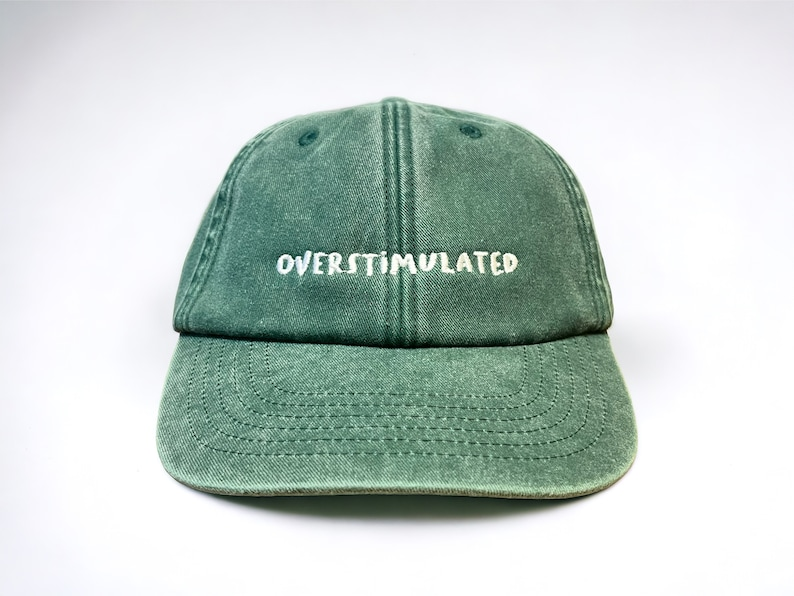 Overstimulated Embroidered Low Profile Baseball Dad Cap By Vivian Flytrap 1759378806497.png