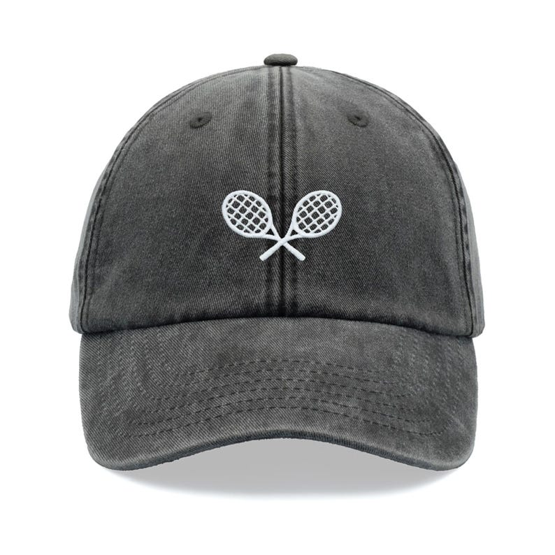Tennis Racquets Crossed Baseball Cap Vintage Washed Cotton Unisex Dad Hat Adjustable Faded Sports Sun Summer Holiday Festival Grandad Ball 1759379744712.png