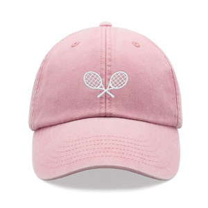 Tennis Racquets Crossed Baseball Cap Vintage Washed Cotton Unisex Dad Hat Adjustable Faded Sports Sun Summer Holiday Festival Grandad Ball 1759379744990.png