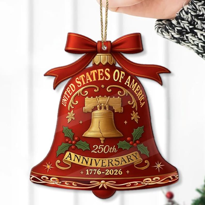 250 Years Anniversary United States Of America Acrylic Ornament Patriotic Gift 1776 2026 Liberty Bell Home Decor American Independence Xmas 1759461081501.jpg