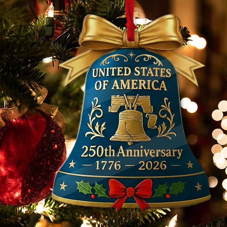 Usa 250th Anniversary Ornament 1776 2026 Liberty Bell Keepsake Patriotic America 250 Years Semiquincentennial Christmas Decor Historical 1759461389386.jpg