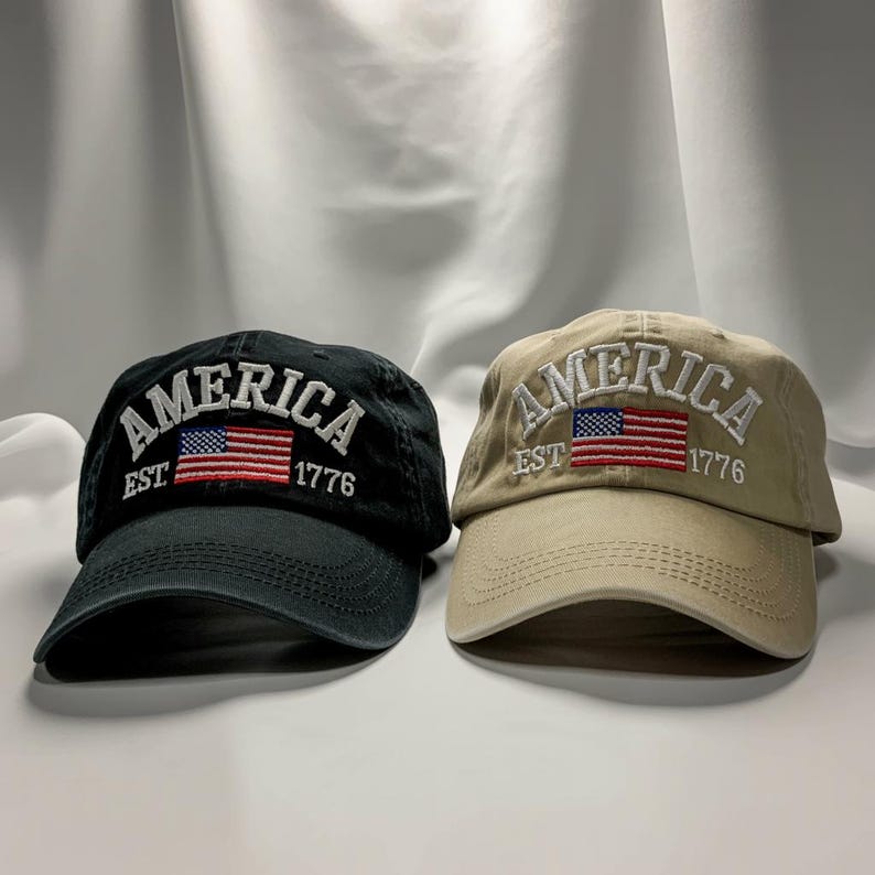 America Est 1776 Embroidered Hat Patriotic Usa Flag Cap In Wash Cap Baseball American Pride Gift For Him Or Her 1759464367307.jpg
