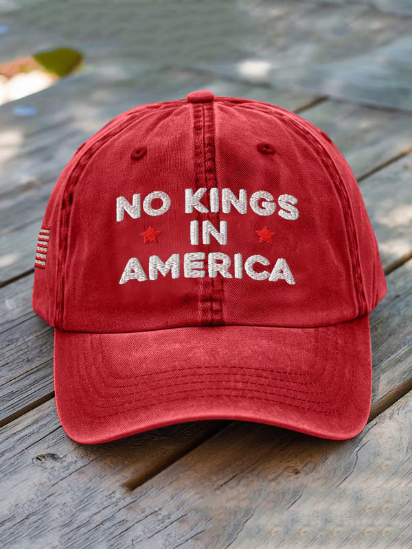 Political Statement Dad Hat  No Kings In America Embroidered Cap  Us Flag Side Stitch  Freedom Black Hat 1759475899245.jpg