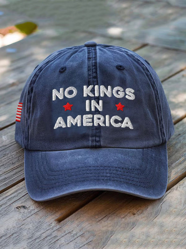 Political Statement Dad Hat  No Kings In America Embroidered Cap  Us Flag Side Stitch  Freedom Black Hat 1759475899277.jpg
