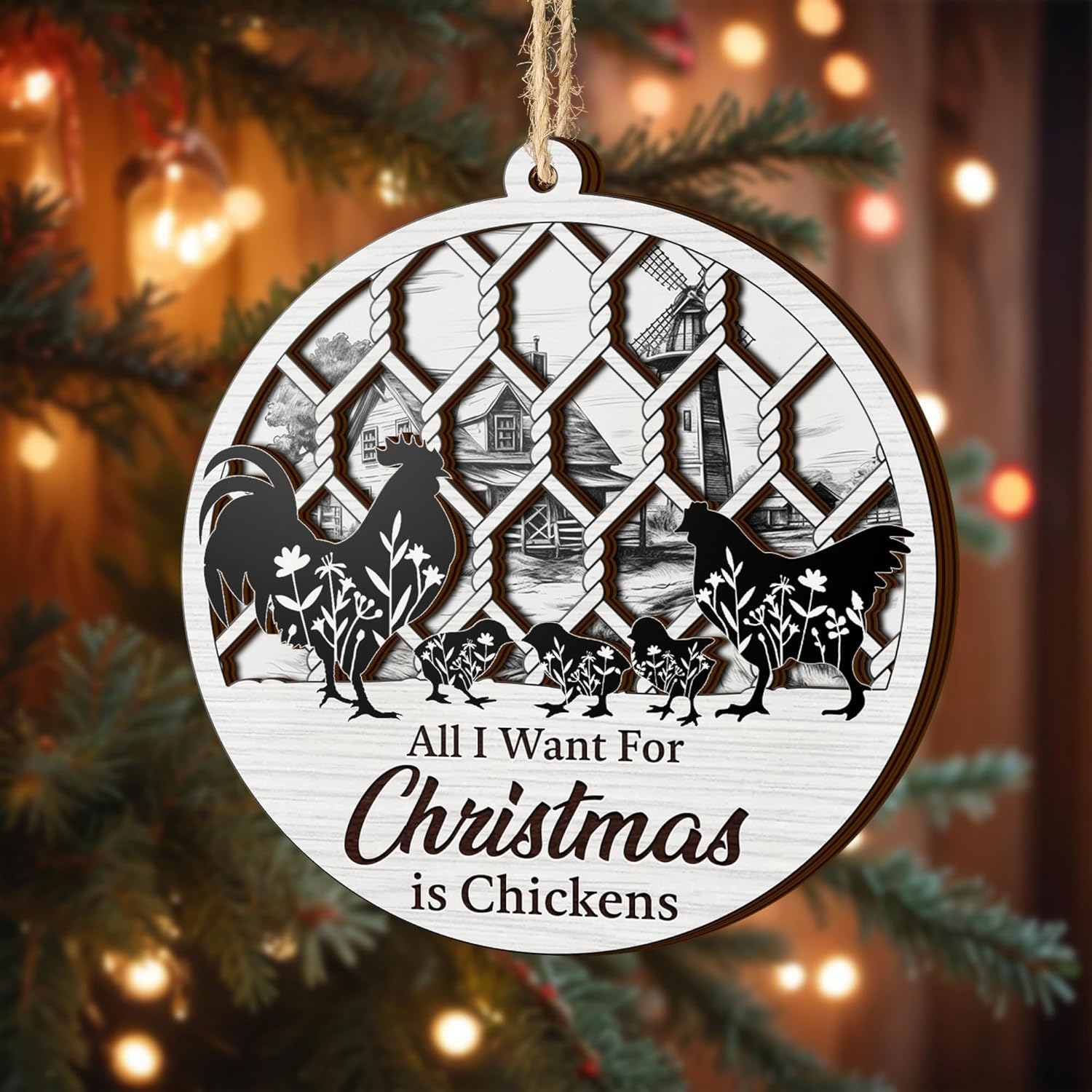 Chicken Ornament Chicken Coop Christmas Ornaments 2 Layer Ornaments Christmas Farm Decor Gift For Farmer 1759481463424.jpg