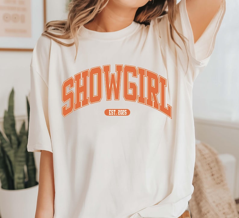 Showgirl Shirt For Fan Orange Show Girl Shirt For Concert Showgirl Era Tshirt Gift For Her Podcast Shirt 1759484943203.jpg