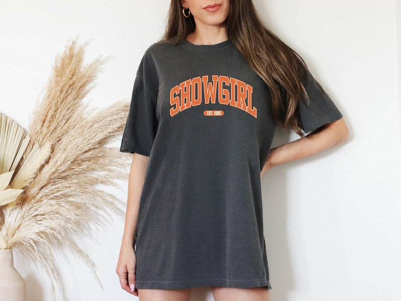 Showgirl Shirt For Fan Orange Show Girl Shirt For Concert Showgirl Era Tshirt Gift For Her Podcast Shirt 1759484956525.jpg