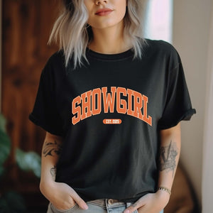 Showgirl Shirt For Fan Orange Show Girl Shirt For Concert Showgirl Era Tshirt Gift For Her Podcast Shirt 1759484957095.jpg
