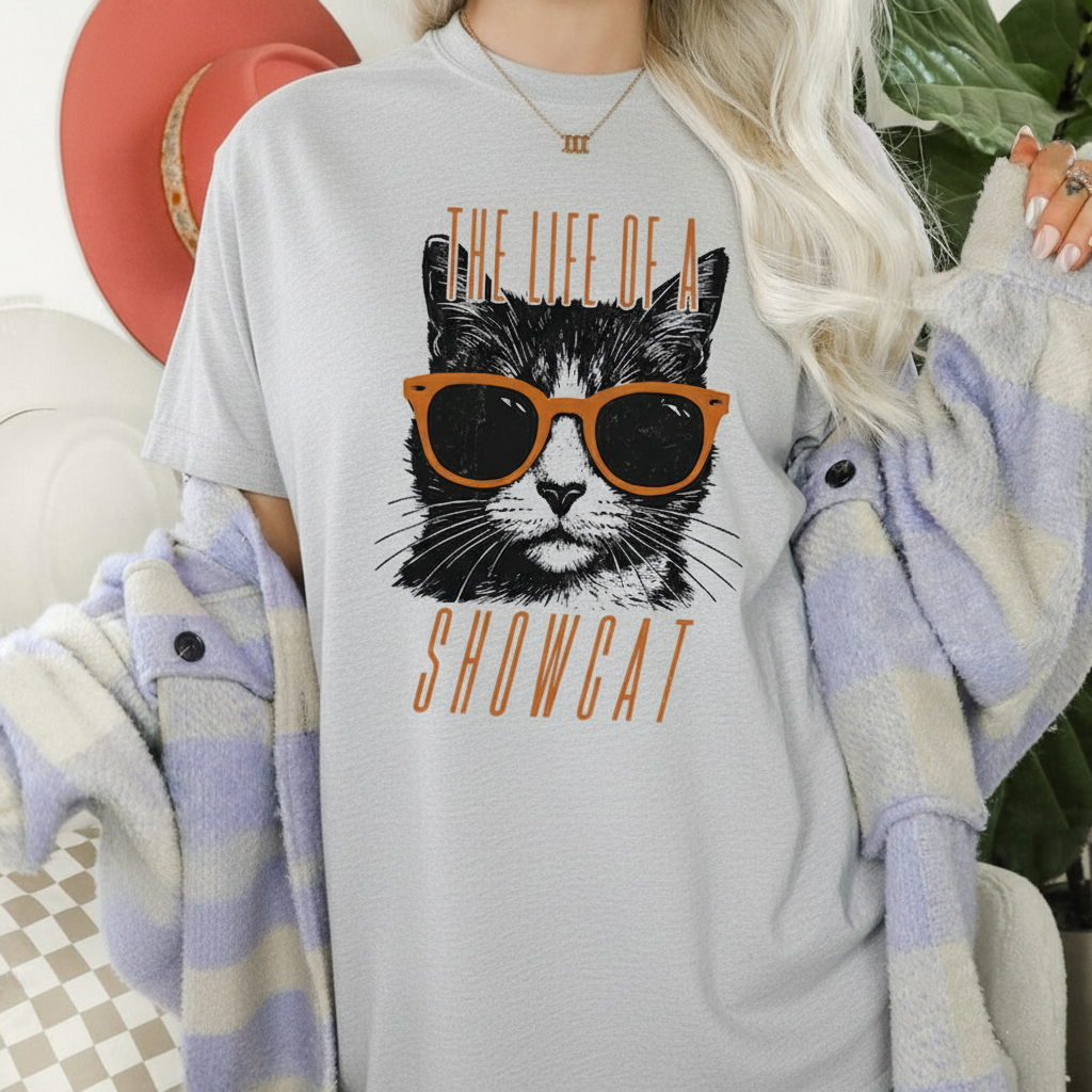 The Life Of A Showcat Shirt Funny Cat Showgirl Era Tee Vintage Cool Cat Sunglasses T Shirt Ts Fan Concert Outfit 1759548610597.png
