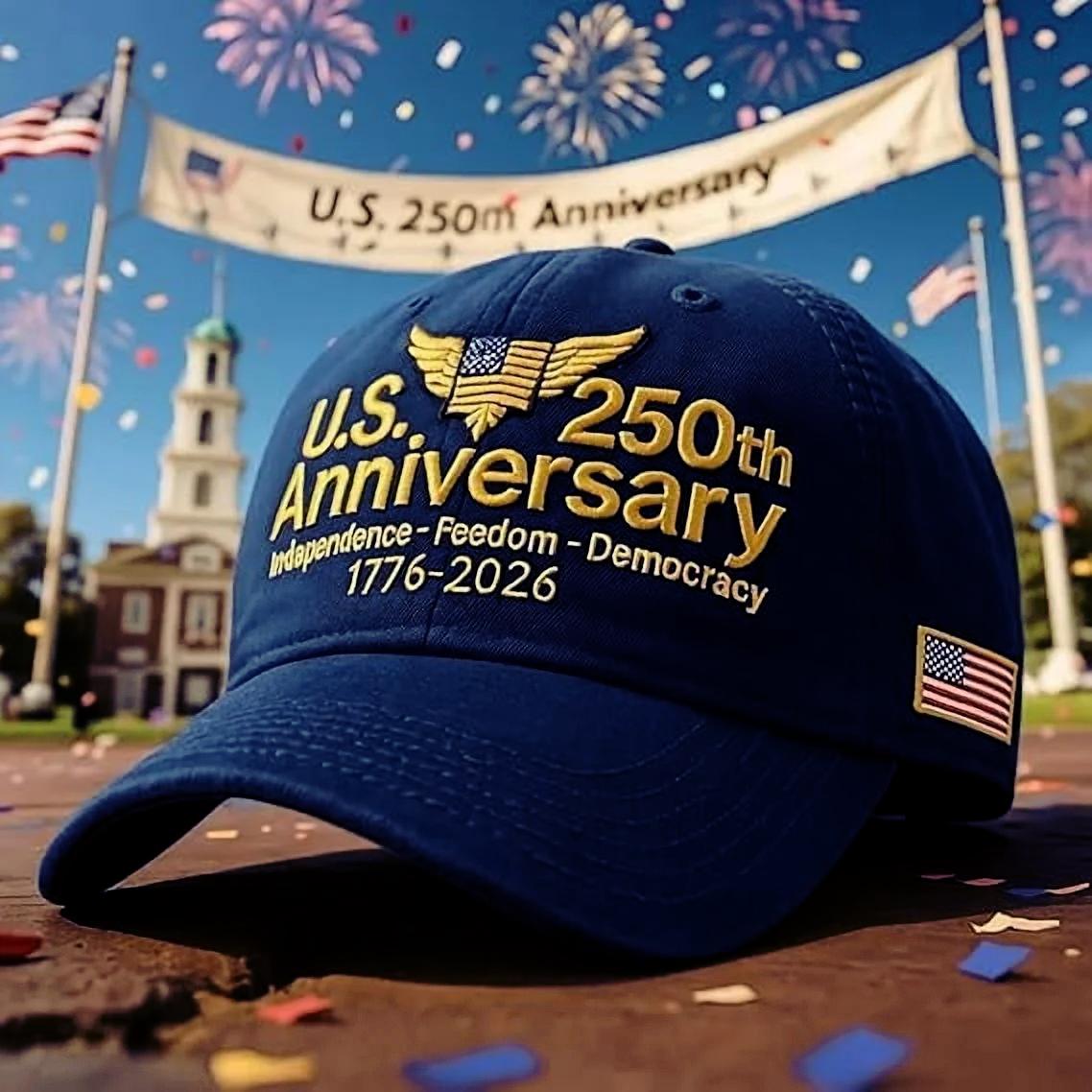 250th Anniversary Embroidered Trucker Hat Us Tribute Retro Cap 1759548651361.jpg