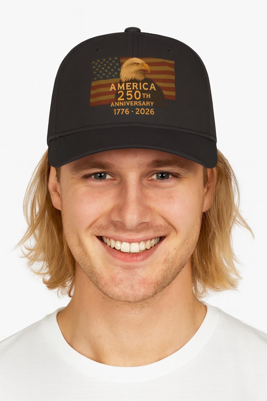 America 250th Anniversary Hat Bald Eagle With Flag Patriotic Usa