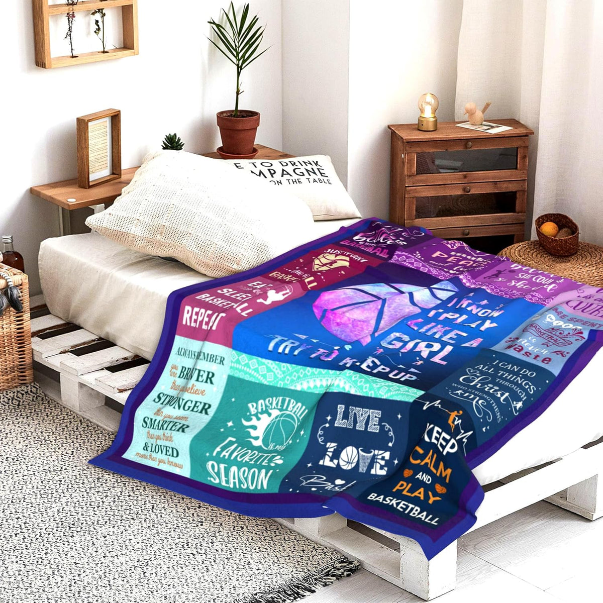 Basketball Throw Blanket For Girls Women   Sport Gifts For Team Lovers 1759549183256.jpg
