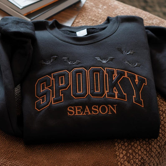 Embroidered Spooky Season Sweatshirt Embroidered Sweatshirt Halloween Sweatshirt Spooky Season Crewneck Halloween Crewneck Halloween Sweater 1759716489310.jpg