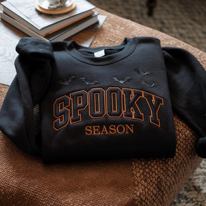 Embroidered Spooky Season Sweatshirt Embroidered Sweatshirt Halloween Sweatshirt Spooky Season Crewneck Halloween Crewneck Halloween Sweater 1759716489312.jpg