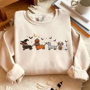 Dachshund Halloween Embroidered Sweatshirt Cute Dog Costume Crewneck Spooky Season Fall Dog Shirt Wiener Dog Lover Tee Dog Mom Shirt 1759716740011.jpg
