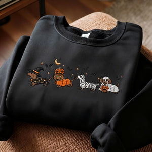 Dachshund Halloween Embroidered Sweatshirt Cute Dog Costume Crewneck Spooky Season Fall Dog Shirt Wiener Dog Lover Tee Dog Mom Shirt 1759716740028.jpg