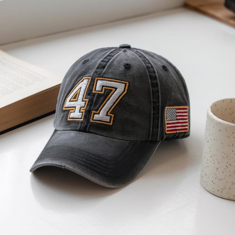 Embroidered 47 Hat Charlie Kirk Gold Cap Usa Flag On The Left Hat 47 Memory Of Charlie Kirk Republican Gift Closed Back Flex Fit Hat 1759719127386.jpg
