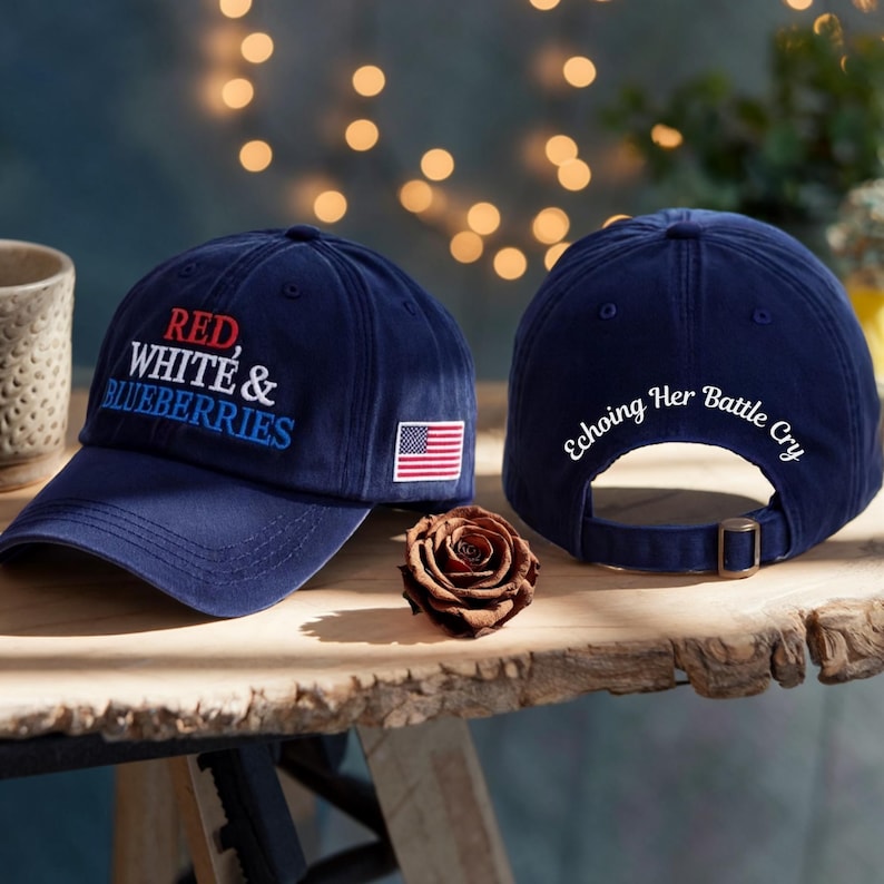 Red White And Blueberries Embroidered Baseball Cap Echoing Her Battle Cry Hat Erika Kirk Supporter Hat 1759720835163.jpg