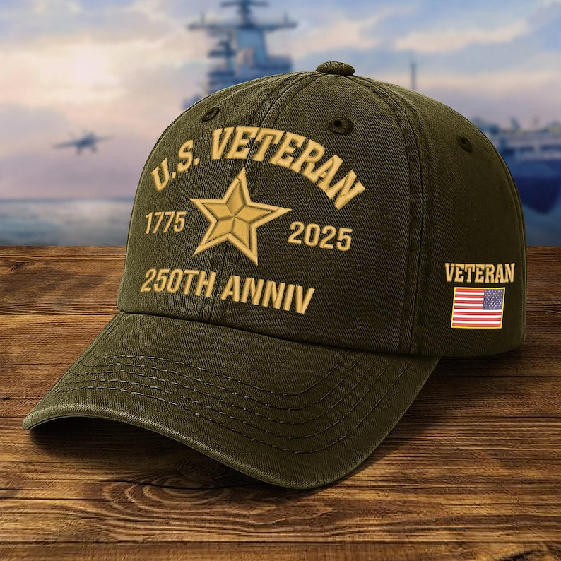 Embroidered Veteran Hats   250th Anniv Military Cap Embroidered Patch Design Adjustable Baseball Cap Fathers Day Gift Vets Gifts 1759720858948.jpg