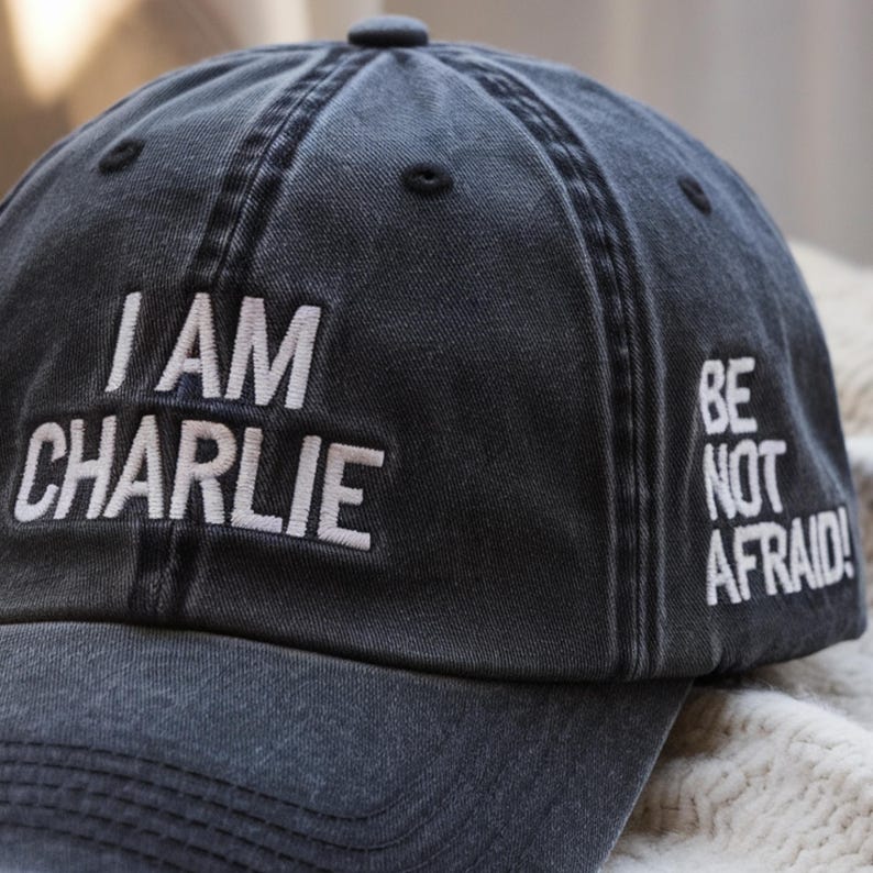 I Am Charlie Embroidered Baseball Cap Be Not Afraid Washed Hat Trump Supporter Political 1759721426502.jpg