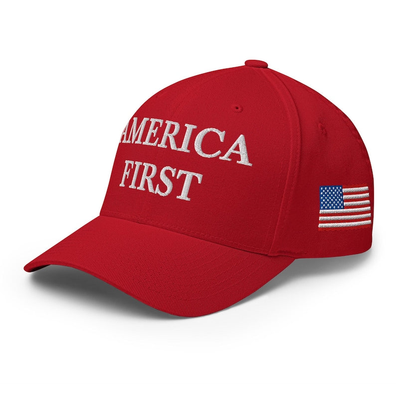 America First Hat Patriotic Usa Flag Embroidered Structured Mid Profile Flexfit Cap Multiple Colors 1759736935070.jpg