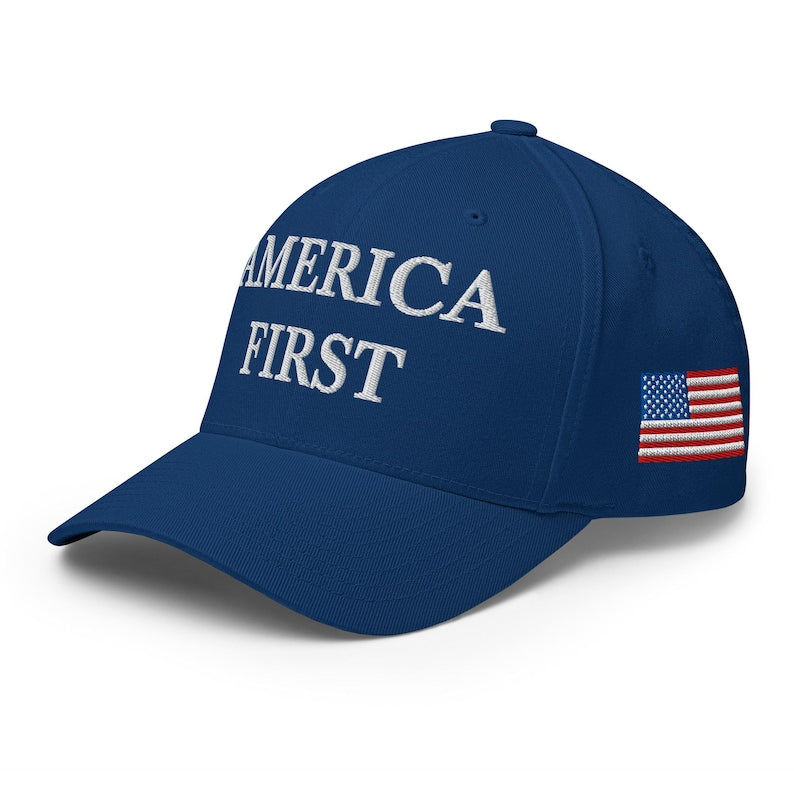 America First Hat Patriotic Usa Flag Embroidered Structured Mid Profile Flexfit Cap Multiple Colors 1759736935123.jpg