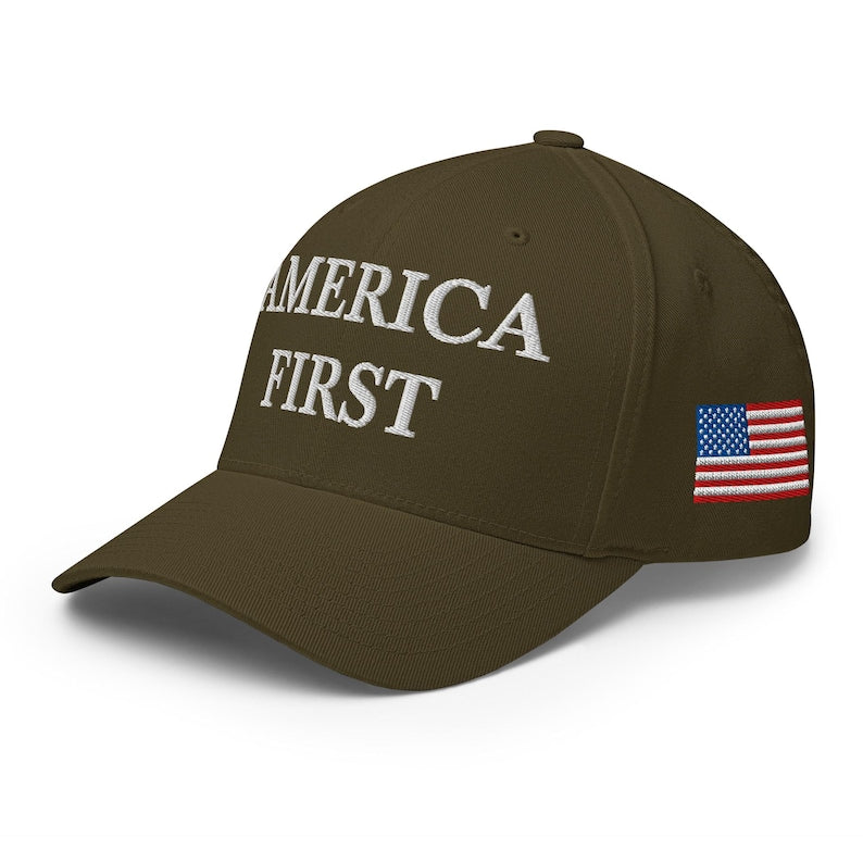 America First Hat Patriotic Usa Flag Embroidered Structured Mid Profile Flexfit Cap Multiple Colors 1759736935128.jpg