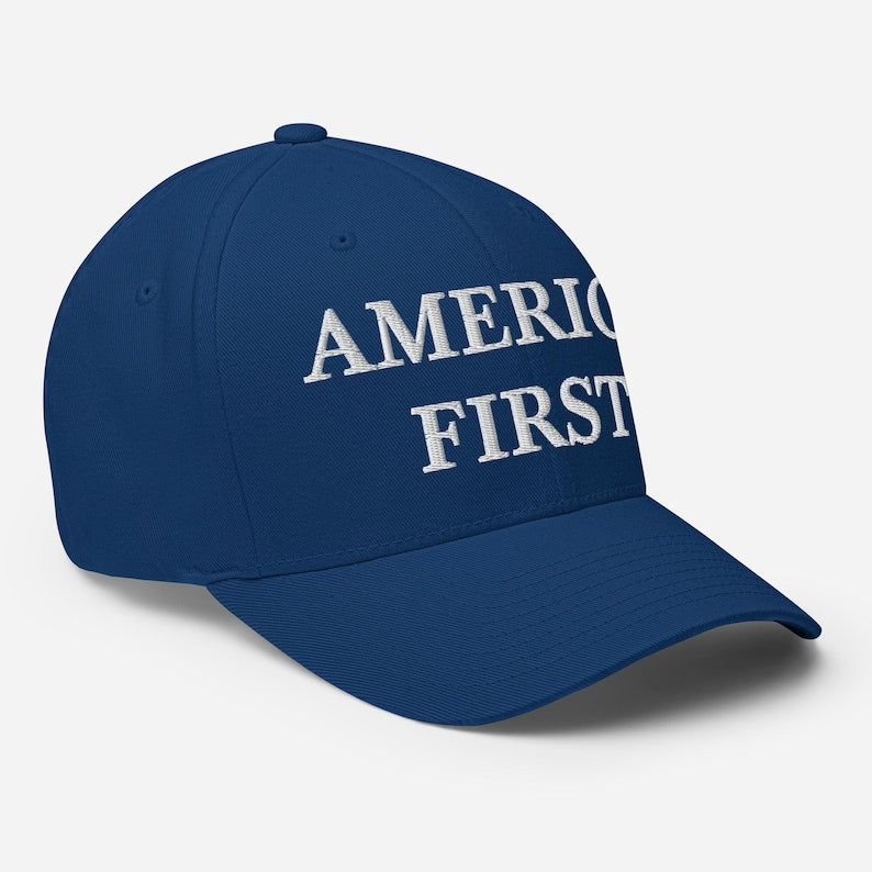 America First Hat Patriotic Usa Flag Embroidered Structured Mid Profile Flexfit Cap Multiple Colors 1759736935138.jpg