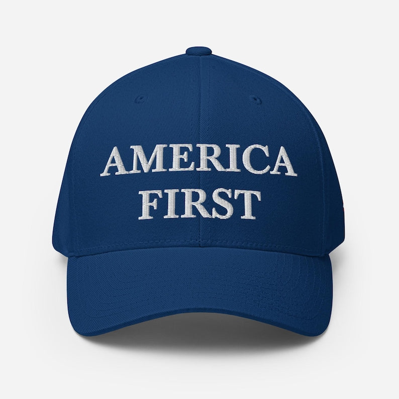 America First Hat Patriotic Usa Flag Embroidered Structured Mid Profile Flexfit Cap Multiple Colors 1759736935182.jpg