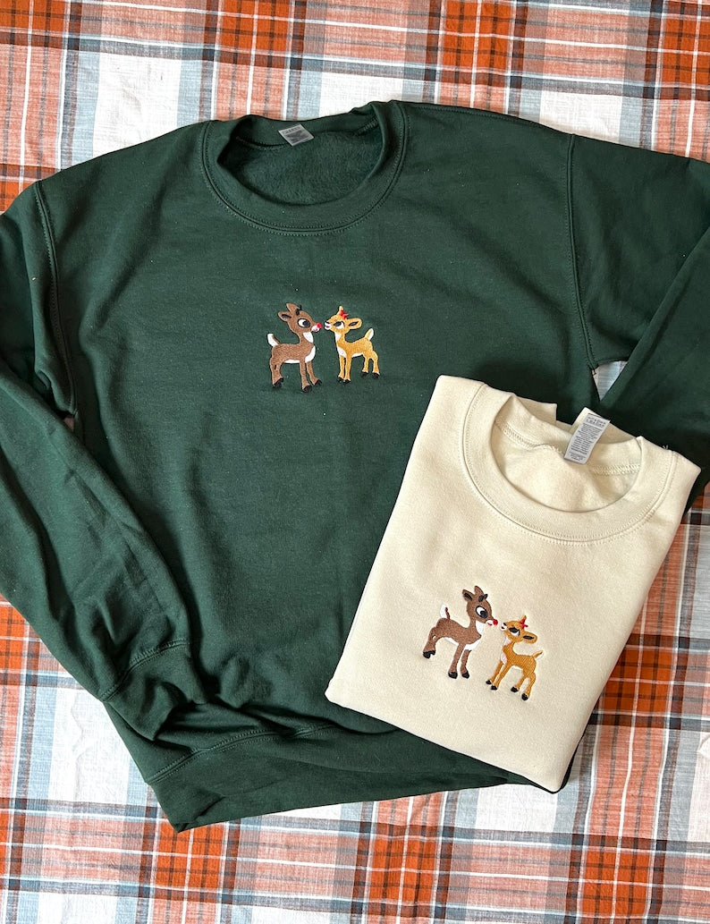 Embroidered Christmas Sweatshirt Retro Reindeer Design 1759737759639.jpg
