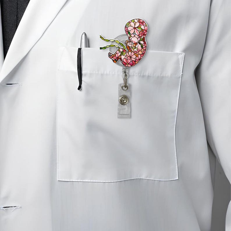 Floral Fetus Badge Reel Ld Nurse Gift Labor Delivery Nurse Accessory Ob Nurse Badge Holder Cute Medical Badge Clip 1759738193323.jpg