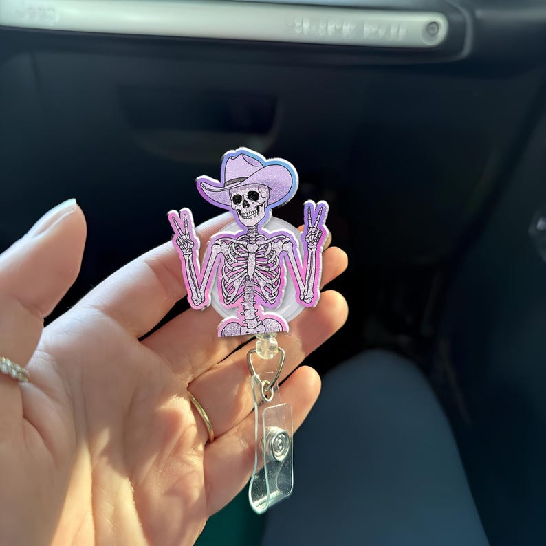 Skeleton Cowboy Badge Reel Funny Rn Id Holder 1759738263774.jpg